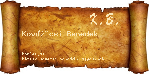 Kovácsi Benedek névjegykártya