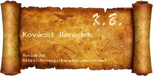 Kovácsi Benedek névjegykártya