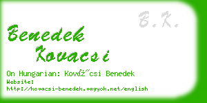 benedek kovacsi business card